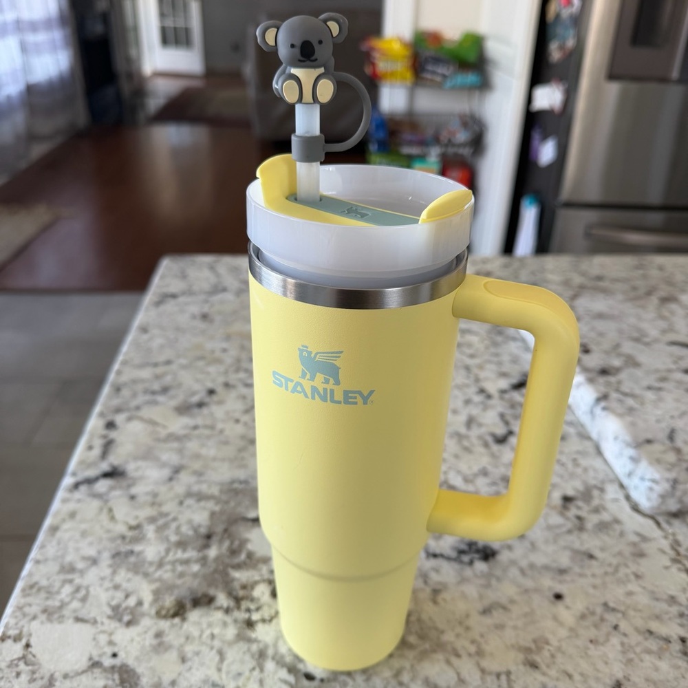 Stanley Yellow Mug with Koala Straw Topper